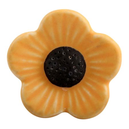Mustard Daffodils Ceramic Drawer Knob